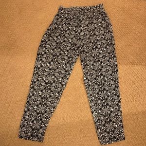 High Waisted Black and White Elephant Pants
